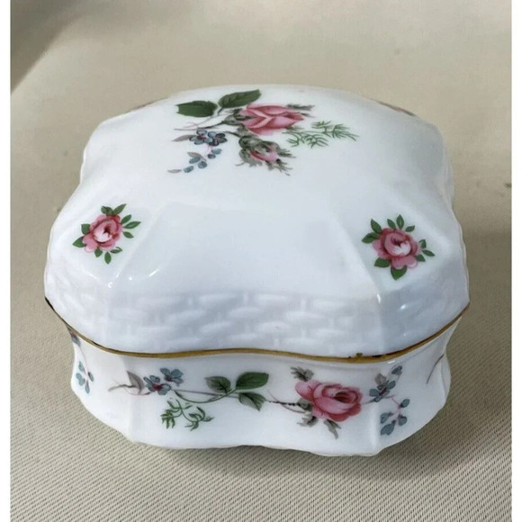 Melodies Heritage House Musical Trinket Box Porcelain The Way We Were Roses - Picture 4 of 8
